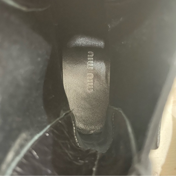 Miu Miu 5T652A Bisonte 2 Nero (Black) Women’s Biker Leather Boots Size 41 Buckle - Picture 12 of 16